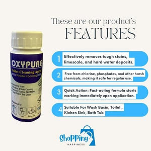 OxyPure Toilet Cleaning Agent - 100 % Original Product - Money Back Guarantee ( BUY 1 GET 1 FREE )