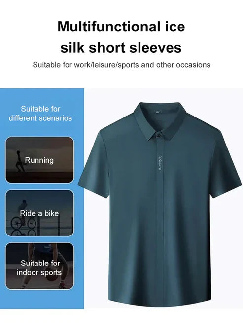 Men's Ice Silk Quick-Drying Business Shirt (Pack Of 2)